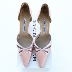 Manolo Blahnik M-Butterfly Satin Pumps